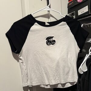 Black and White Cherry Graphic Tee